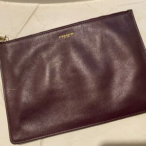 Coach Burgundy Leather Clutch